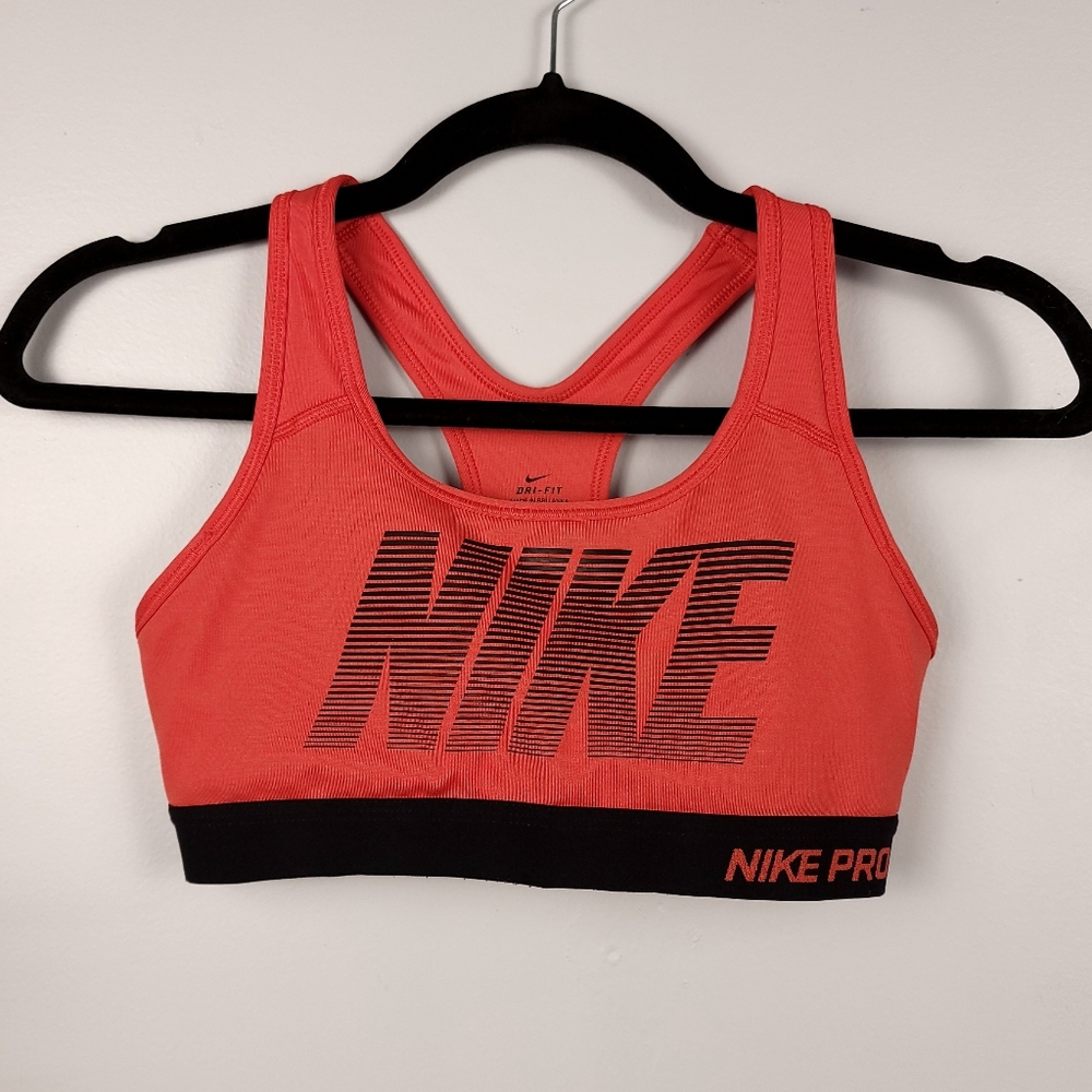 Nike Pro Dri Fit Racerback Sports Bra Red/Orange